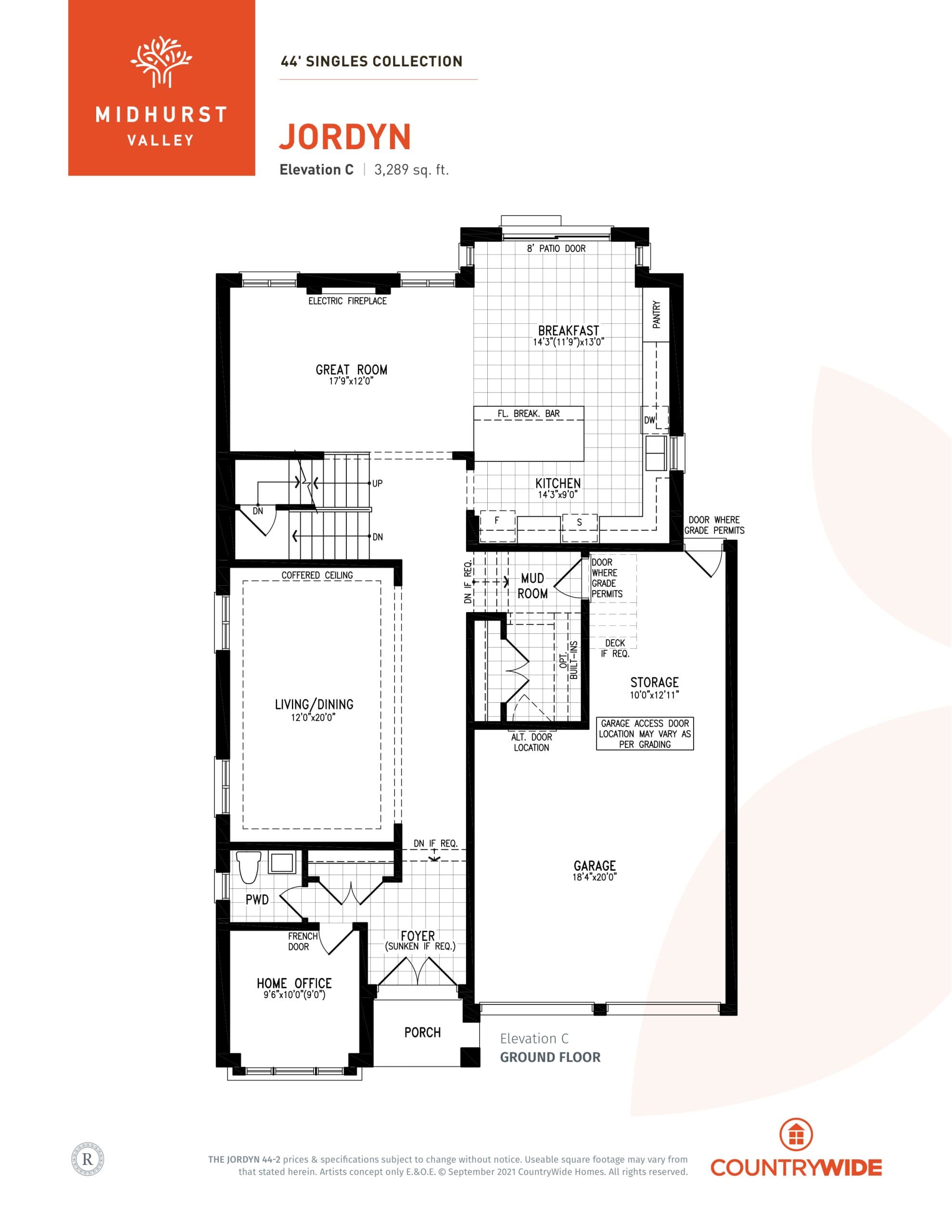 Jordyn - Elev. C Floor Plan at Midhurst Valley by CountryWide Homes - 3289 sq.ft
