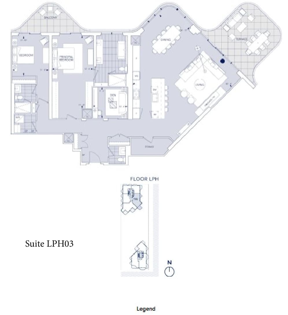 Suite LPH03 Floor Plan at Aqualuna at Bayside Condos - 2258 sq.ft