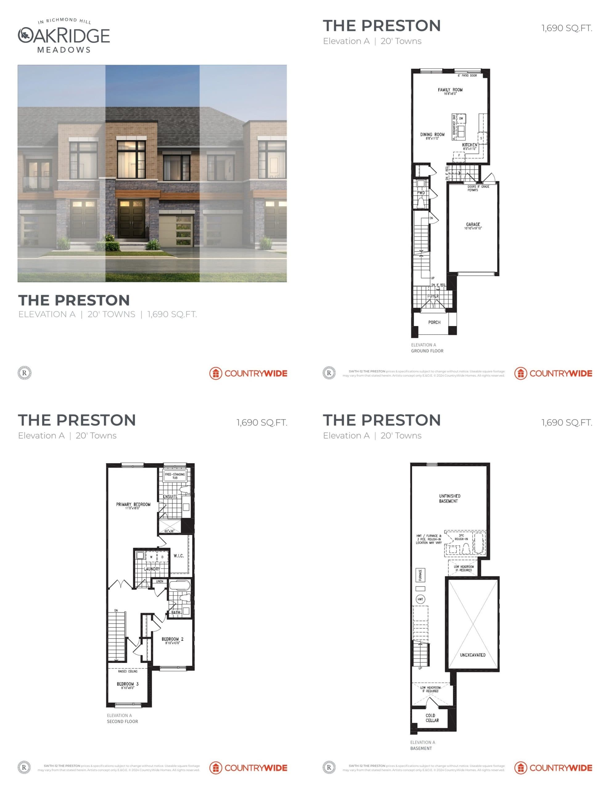 Preston Floor Plan at Oakridge Meadows by CountryWide Homes - 1690 sq.ft